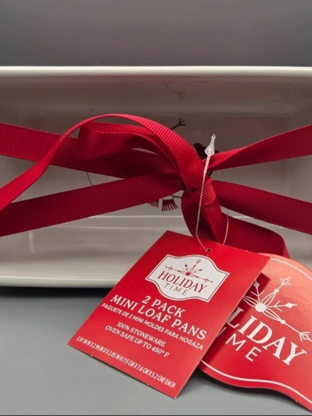 Holiday Time Red Polka Dot & Green Striped Mini Loaf Pan Set